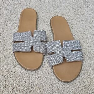 5 For $25 Stylish Silver Slide Sandals